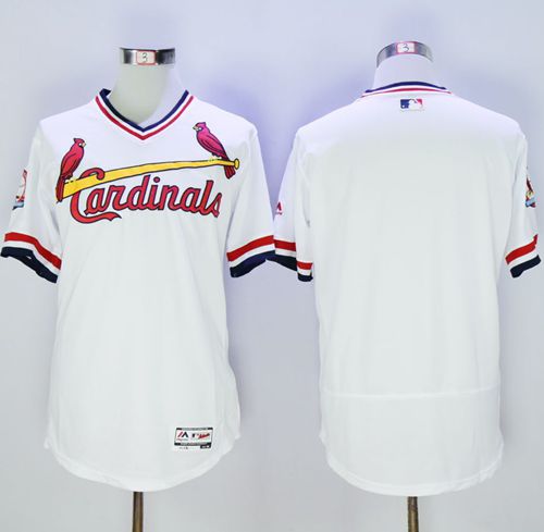 Cardinals Blank White Flexbase Authentic Collection Cooperstown Stitched MLB Jersey - Click Image to Close